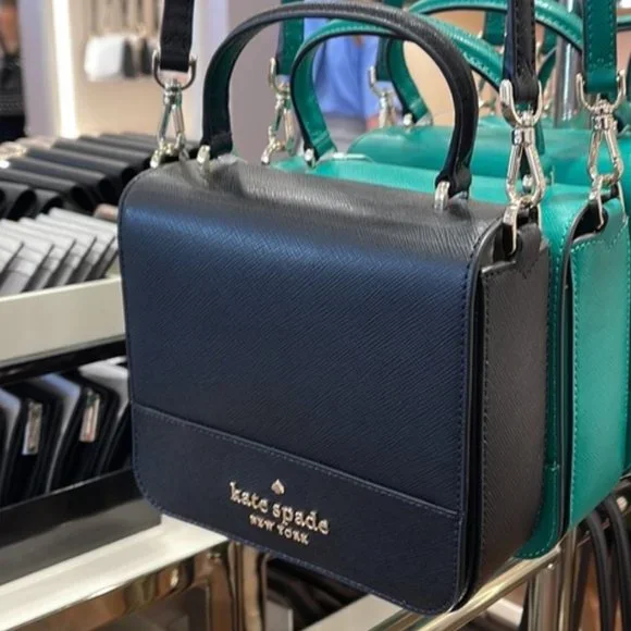 Kate Spade Staci Square Crossbody Saffiano Leather Black - Picture 1 of 16